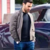 Office Romance Brett Goldstein Brown Bomber Jacket Side