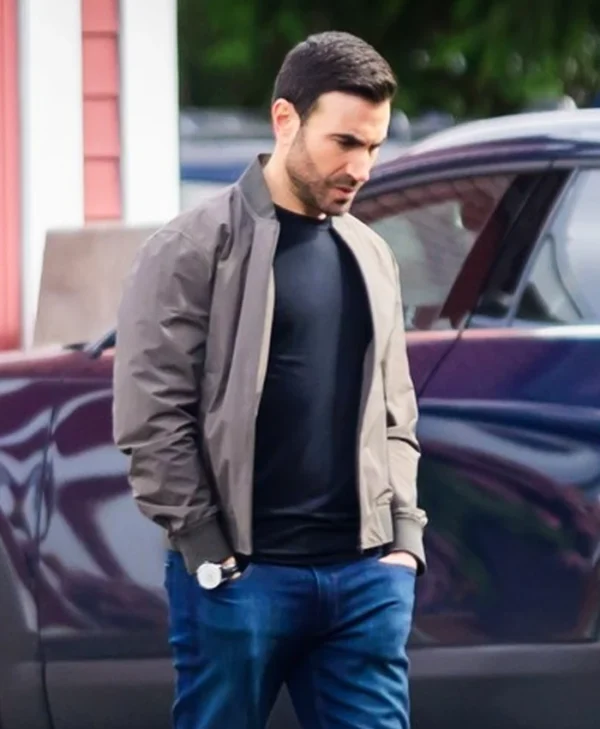Office Romance Brett Goldstein Brown Bomber Jacket Side