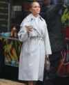 Office Romance Jennifer Lopez Grey Wool Coat Back