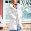 Office Romance Jennifer Lopez White Puffer Coat Side