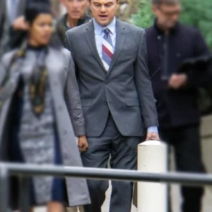 One Battle After Another 2025 Leonardo DiCaprio Grey Suit Back