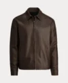 Polo Ralph Lauren Bison Brown Leather Jacket