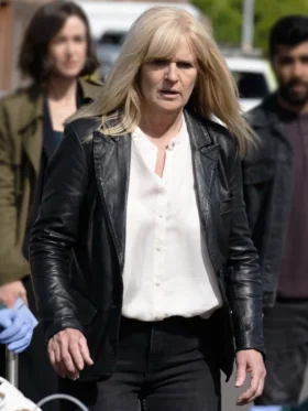 Protection Siobhan Finneran Black Leather Blazer