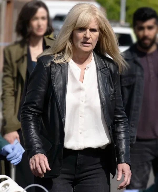 Protection Siobhan Finneran Black Leather Blazer