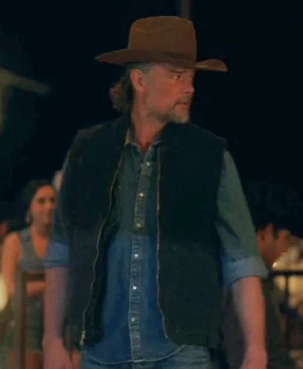 Ransom Canyon S01 Staten Kirkland Black Denim Vest Front