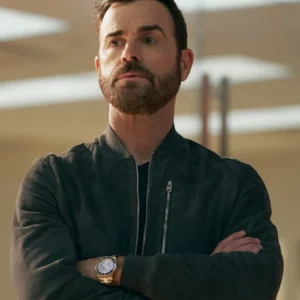 Running Point S01 Justin Theroux Suede Bomber Jacket