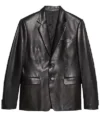 Running Point S01 Kate Hudson Leather Blazer