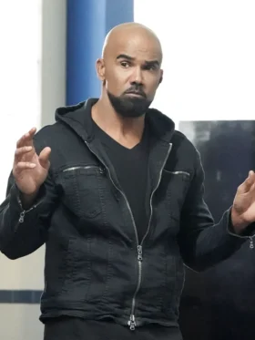 S.W.A.T. S08 Shemar Moore Black Hooded Jacket Front