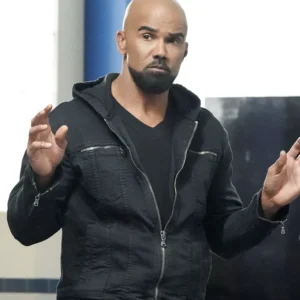 S.W.A.T. S08 Shemar Moore Black Hooded Jacket Front