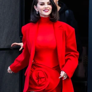 Selena Gomez Rare Beauty Event 2025 Red Blazer Front