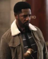 The Equalizer S05 Tory Kittles Brown Shearling Jacket Front