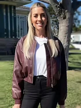 The Flip Off S01 Heather Rae El Moussa Leather Bomber Jacket