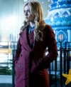 The Hunting Party S01 Melissa Roxburgh Maroon Coat Front
