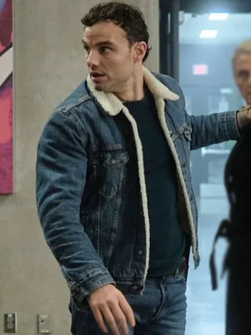 The Hunting Party S01 Shane Florence Sherpa Denim Jacket Side