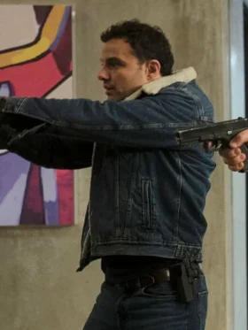 The Hunting Party S01 Shane Florence Sherpa Denim Jacket