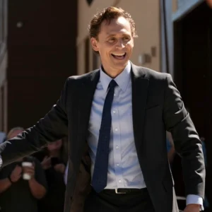 The Life of Chuck 2025 Tom Hiddleston Black Blazer Side