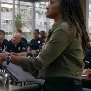 The Rookie S07 Mekia Cox Green Denim Jacket Front