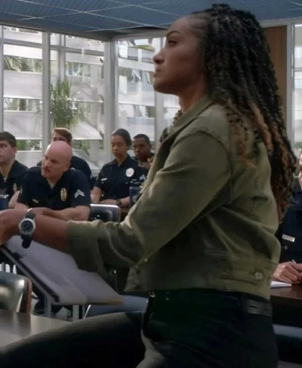 The Rookie S07 Mekia Cox Green Denim Jacket Front