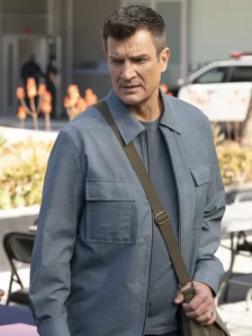 The Rookie S07 Nathan Fillion Grey Jacket Side