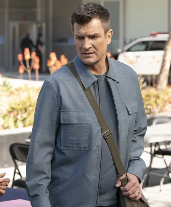 The Rookie S07 Nathan Fillion Grey Jacket Side