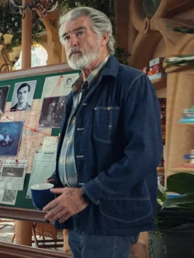 The Thursday Murder Club 2025 Pierce Brosnan Denim Jacket