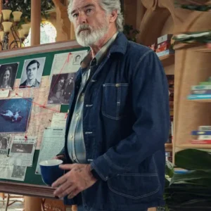 The Thursday Murder Club 2025 Pierce Brosnan Denim Jacket