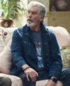 The Thursday Murder Club 2025 Pierce Brosnan Denim Jacket Side