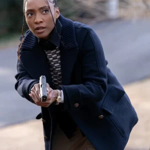 Will Trent S03 Faith Mitchell Black Wool Peacoat Side