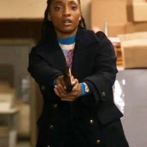 Will Trent S03 Faith Mitchell Black Wool Peacoat