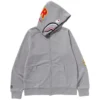 2nd Shark Full Zip Grey Hoodie