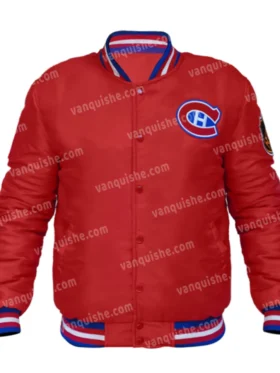 80’s Montreal Canadiens Red Satin Varsity Jacket