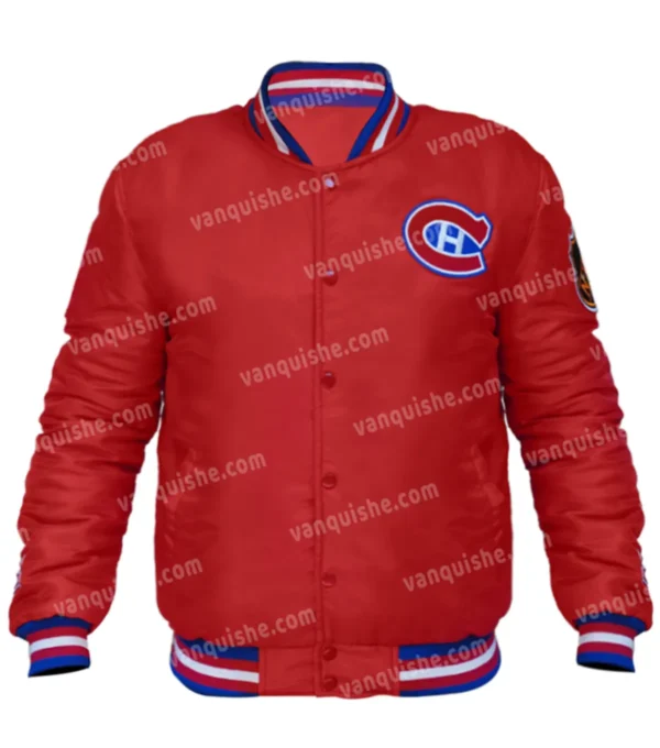 80’s Montreal Canadiens Red Satin Varsity Jacket