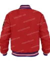 80’s Montreal Canadiens Red Satin Varsity Jacket Back