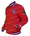 80’s Montreal Canadiens Red Satin Varsity Jacket Front