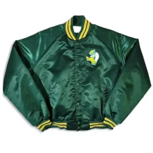 80s Oregon Ducks Green Satin Jacet
