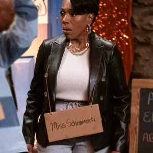 Abbott Elementary S04 Sheryl Lee Ralph Black Leather Blazer