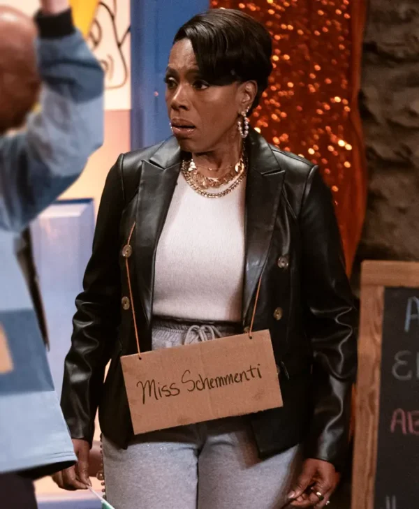 Abbott Elementary S04 Sheryl Lee Ralph Black Leather Blazer