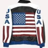 American Flag Vintage Leather Jacket Back
