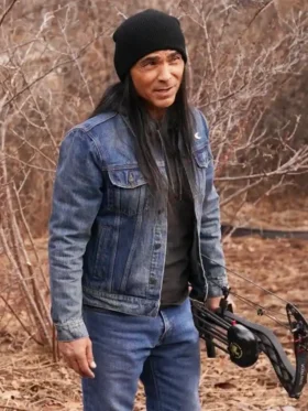 Americana Zahn McClarnon Blue Denim Jacket Side