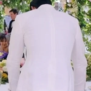 Another Simple Favor 2025 Michele Morrone White Blazer