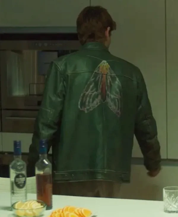 Bad Influence 2025 Alberto Olmo Green Leather Jacket