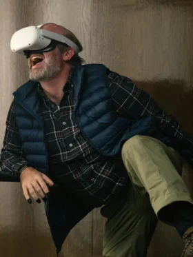 Bad Thoughts S01 Tom Segura Blue Puffer Vest