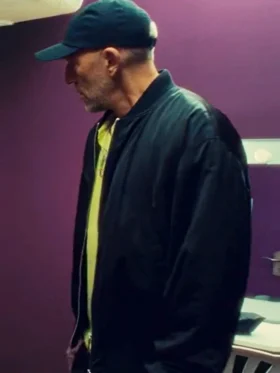 Banger 2025 Vincent Cassel Black Bomber Jacket Back