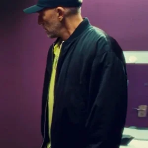 Banger 2025 Vincent Cassel Black Bomber Jacket Back
