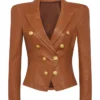 Beyond the Gates S01 Karla Mosley Leather Blazer
