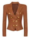 Beyond the Gates S01 Karla Mosley Leather Blazer