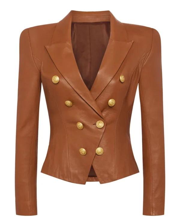 Beyond the Gates S01 Karla Mosley Leather Blazer