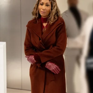 Beyond the Gates S01 Trisha Mann Brown Coat Side