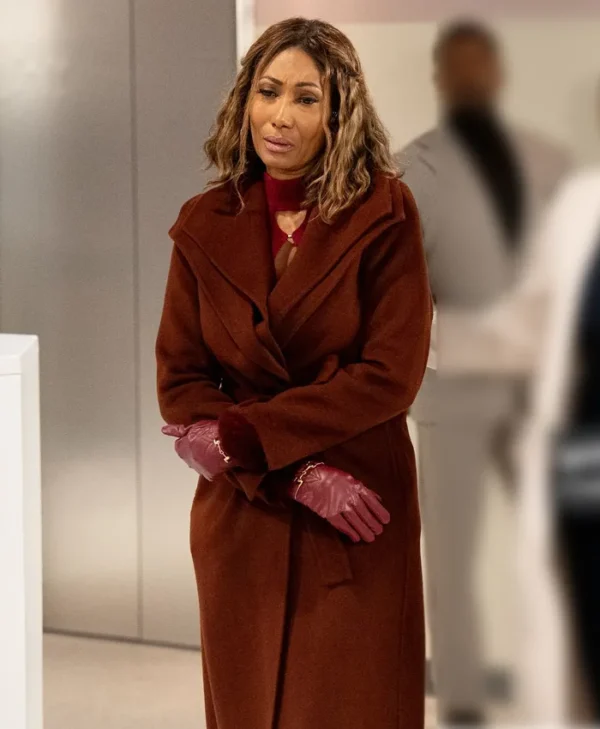 Beyond the Gates S01 Trisha Mann Brown Coat Side