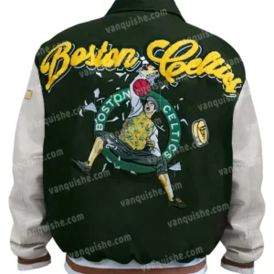 Boston Celtics Varsity Letterman Wool Jacket Back